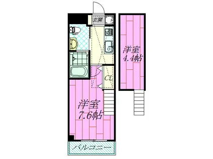 インディア・グース(2K/3階)の間取り写真