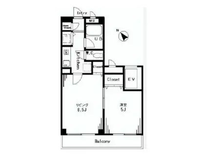 αMAX1 アルファマックスワン(1LDK/4階)の間取り写真