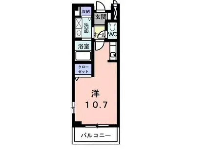 エスポワール土居B(ワンルーム/2階)の間取り写真