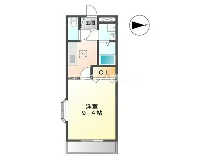 ヴィラシフォンII(1K/1階)の間取り写真