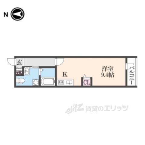 THECITYRESIDENCE京都西大(ワンルーム/3階)の間取り写真