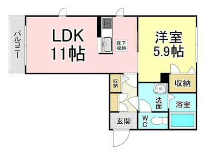 高見の杜 (1LDK/1階)の間取り写真