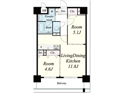 レミオコート都島(2LDK/3階)の間取り写真