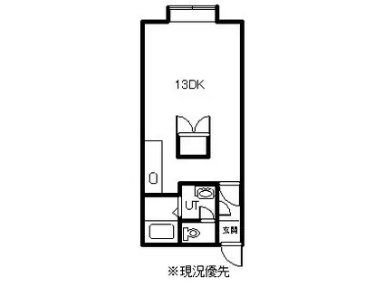 コットンハウス18(ワンルーム/1階)の間取り写真