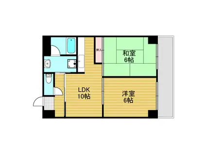 メゾンサクラ10期(2LDK/7階)の間取り写真