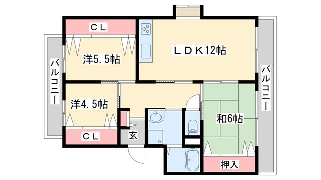 グレース蓮池(3LDK/1階)の間取り写真