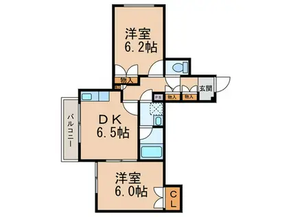 クレスト小豆沢(2DK/1階)の間取り写真