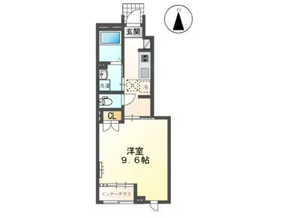 ララ・スクエア(1K/1階)の間取り写真