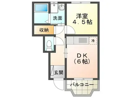 YSレジデンス(1DK/1階)の間取り写真