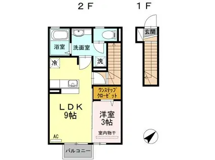 アーバンブリーズII(1LDK/2階)の間取り写真