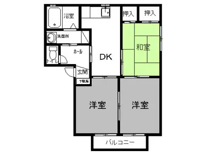 コスモシティA(3DK/2階)の間取り写真