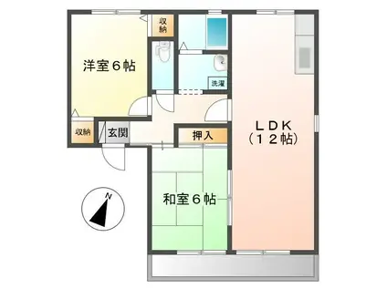 エレガンテSATOH(2LDK/1階)の間取り写真