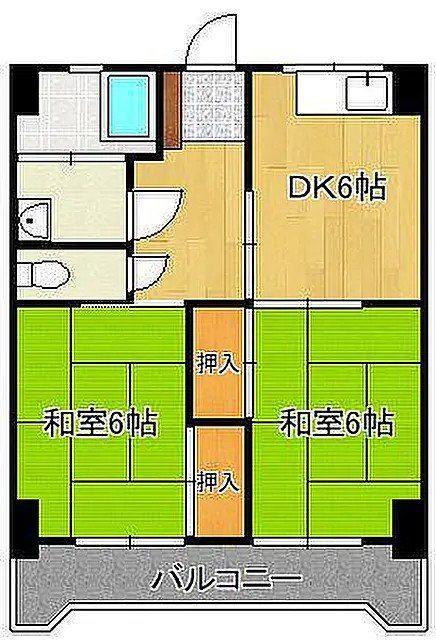 黒崎ビル(2DK/3階)の間取り写真