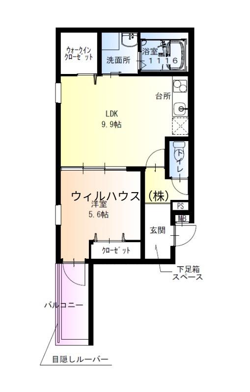 フジパレス高石駅南1番館(1LDK/2階)の間取り写真