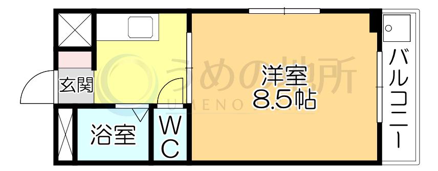 ニュー端山ビル(1K/5階)の間取り写真