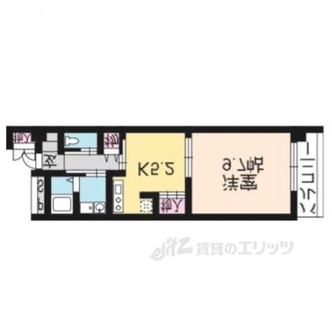 プレアデス桃山(1DK/5階)の間取り写真