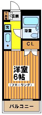 SAKURAマンション(1K/2階)の間取り写真