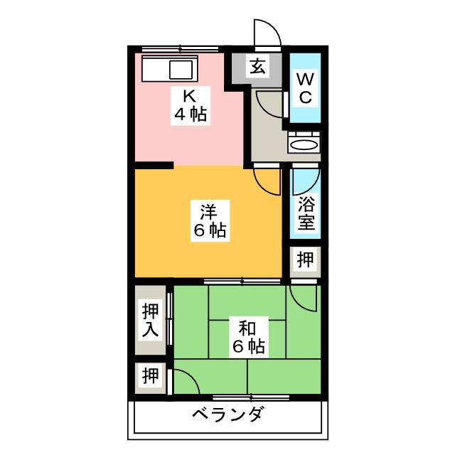 サンハイツNAWA A(2K/1階)の間取り写真