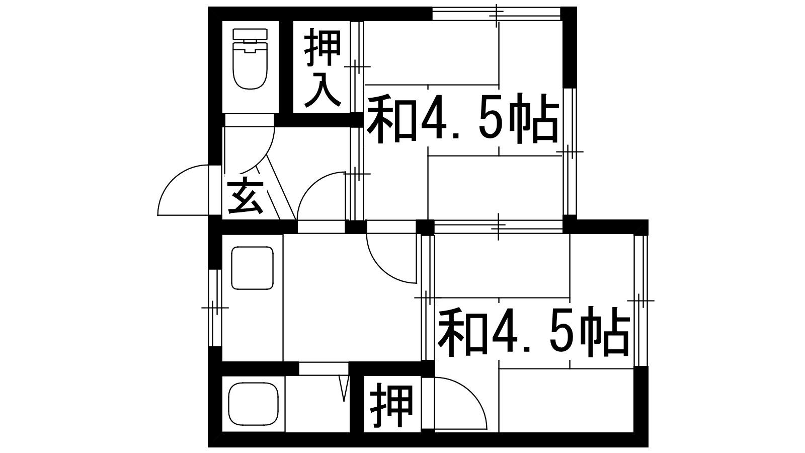 第一ハウス(2K/1階)の間取り写真