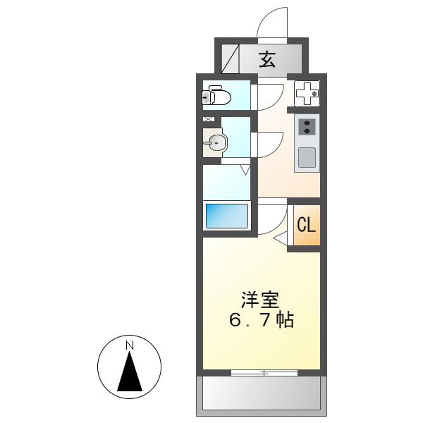 プレサンス上前津エレスタ(1K/5階)の間取り写真