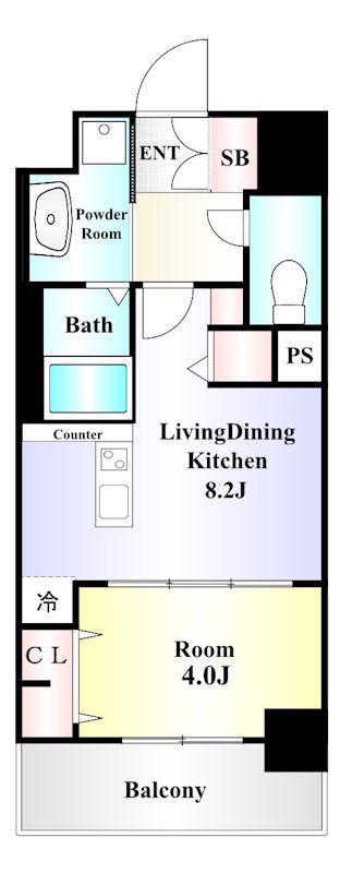 LEGEND紺屋町(1LDK/6階)の間取り写真