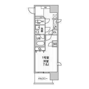 グレンパーク新大阪II(1K/6階)の間取り写真