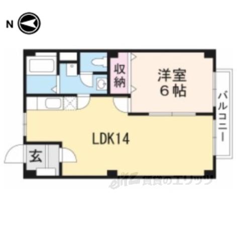 シャルマンコーポ走谷(1LDK/2階)の間取り写真