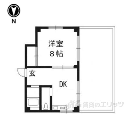 玉見ハイツ(1DK/5階)の間取り写真