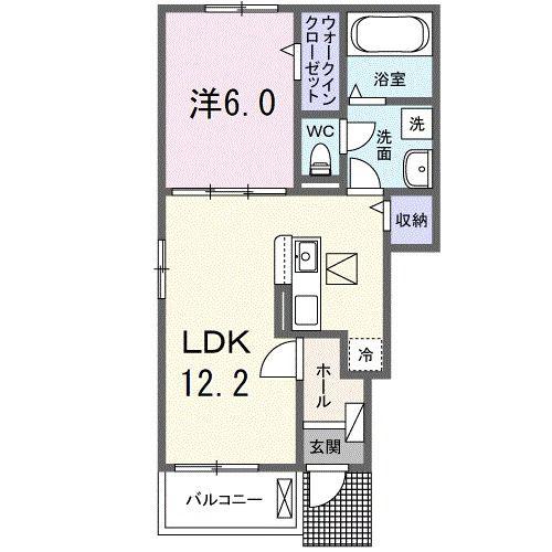 ブルームウィズグレースB(1LDK/1階)の間取り写真