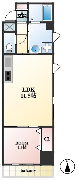 ハイヤーム桜台(1LDK/1階)の間取り写真