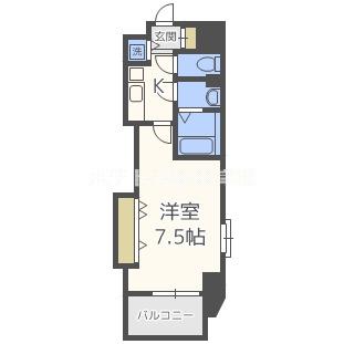 LUXE我孫子(1K/12階)の間取り写真