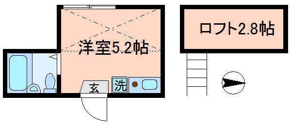 シャンテアムール亀戸(ワンルーム/3階)の間取り写真