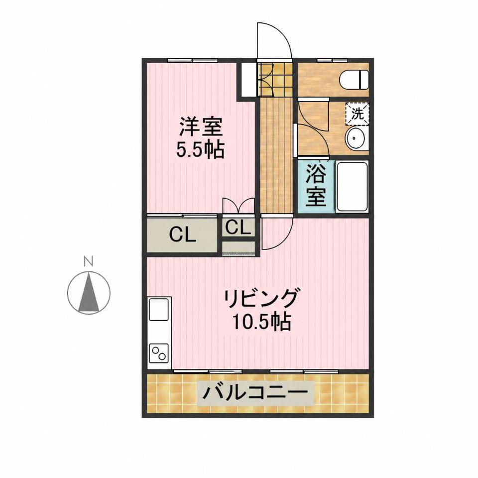 ぐらんしゅるA(1LDK/2階)の間取り写真