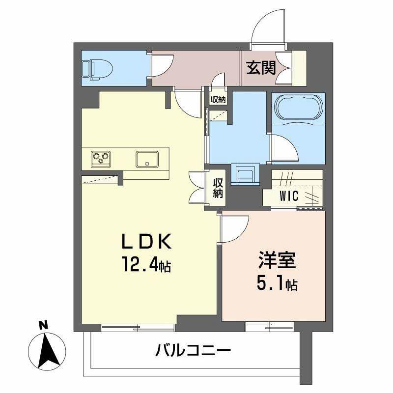 シンシア(1LDK/1階)の間取り写真