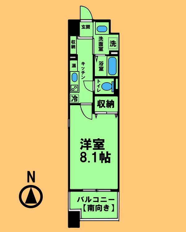 S-FORT浄心(1K/3階)の間取り写真