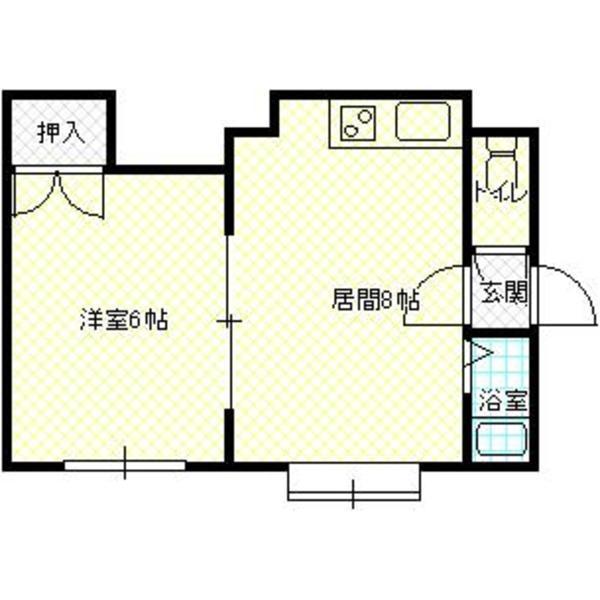 第6ベルハイム(1DK/1階)の間取り写真