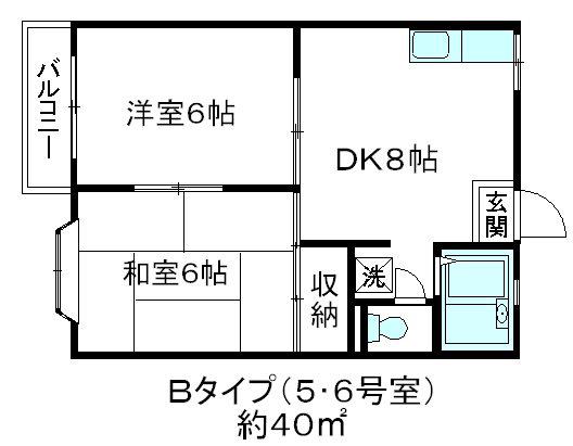 ハッピー戸田公園(2DK/1階)の間取り写真