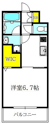 S-FORT福島LALUNA(1K/8階)の間取り写真