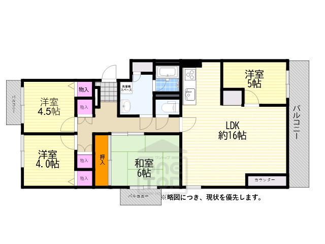 イトーピア桃山台マンション(4LDK/3階)の間取り写真