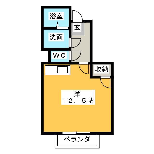 セントラルアイランドB(ワンルーム/2階)の間取り写真