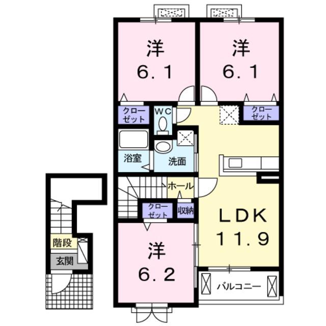 フォーリスト・ナノ(3LDK/2階)の間取り写真