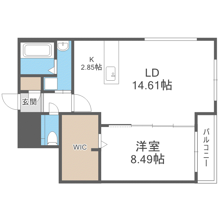 EFFECT南14条(1LDK/4階)の間取り写真