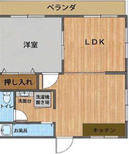 メープルイワタ(2DK/2階)の間取り写真
