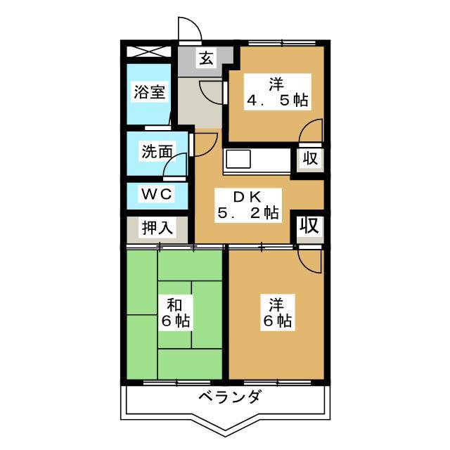 コーポラス和田(3DK/3階)の間取り写真