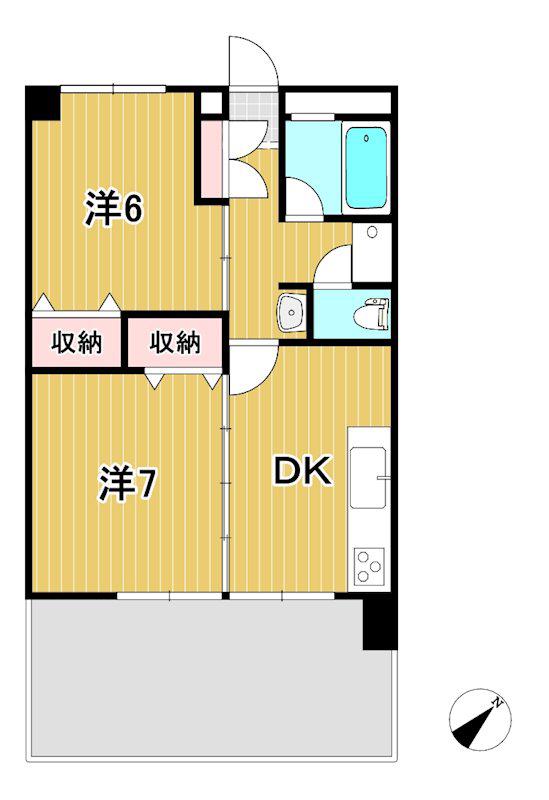 Fビル(2DK/2階)の間取り写真