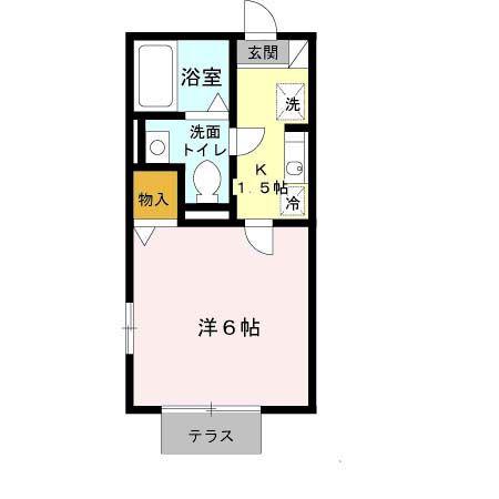 セジュール・MORITA(1K/1階)の間取り写真