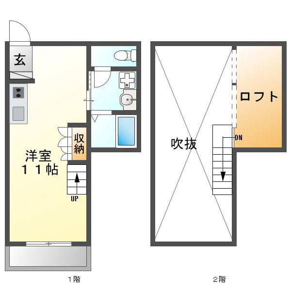 ESTUDIO 南脇(ワンルーム/2階)の間取り写真