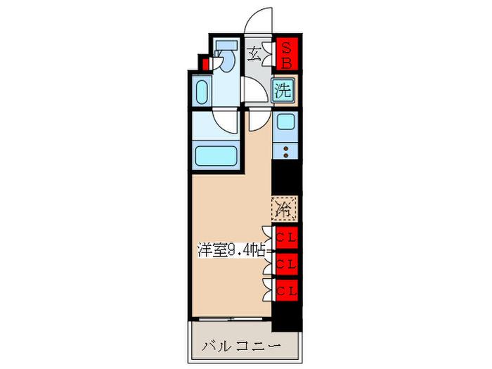 プライムメゾン板橋(ワンルーム/8階)の間取り写真