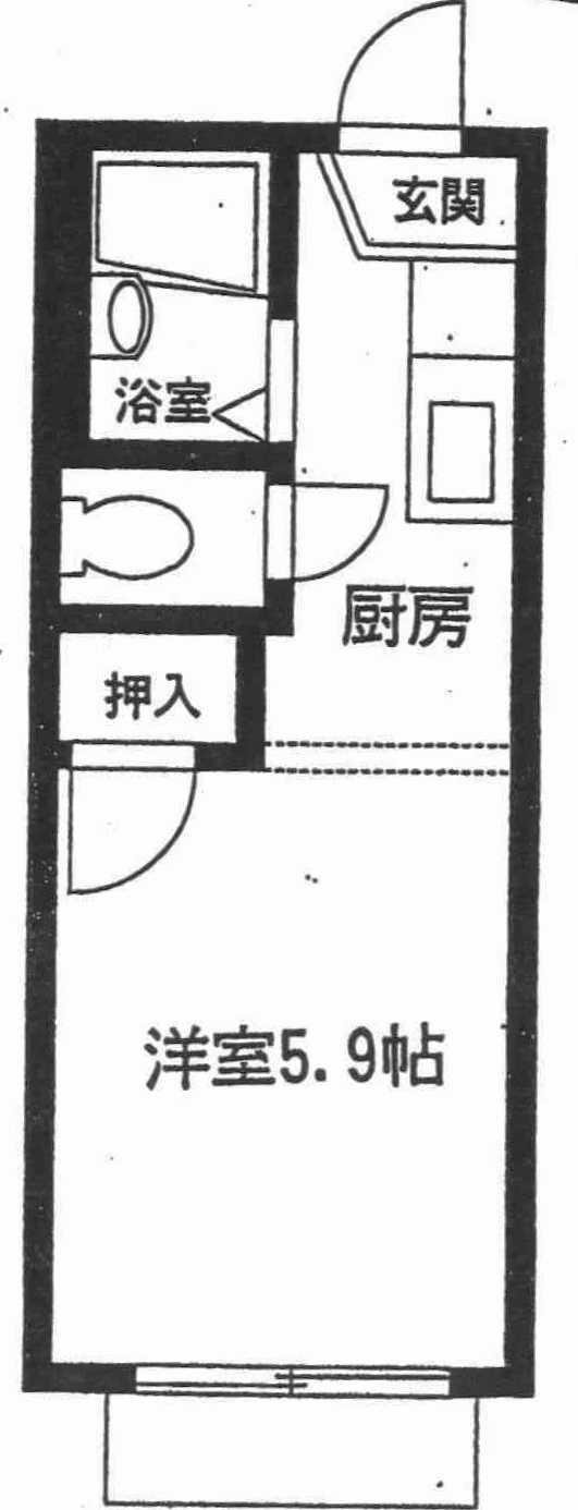 ジュネスサカエ(1K/1階)の間取り写真