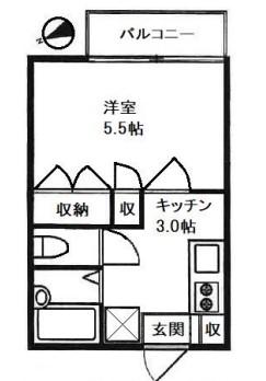 多摩コーポ(1K/1階)の間取り写真